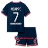 Virallinen Fanipaita + Shortsit Paris Saint-Germain Kylian Mbappé 7 Kotipelipaita 2021-22 - Lasten